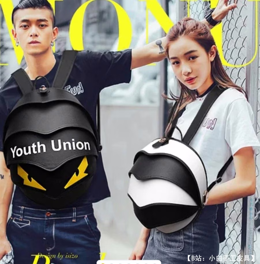 甲虫形状的皮革背包的图案 - 3