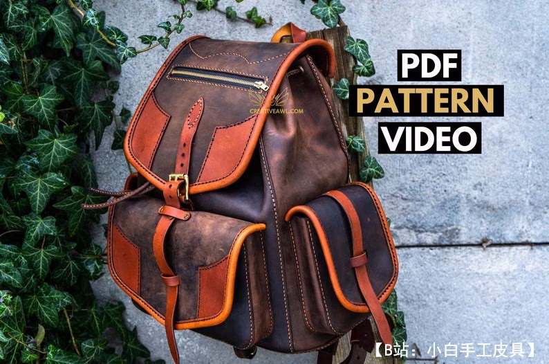 皮革男士背包的图案 - 1