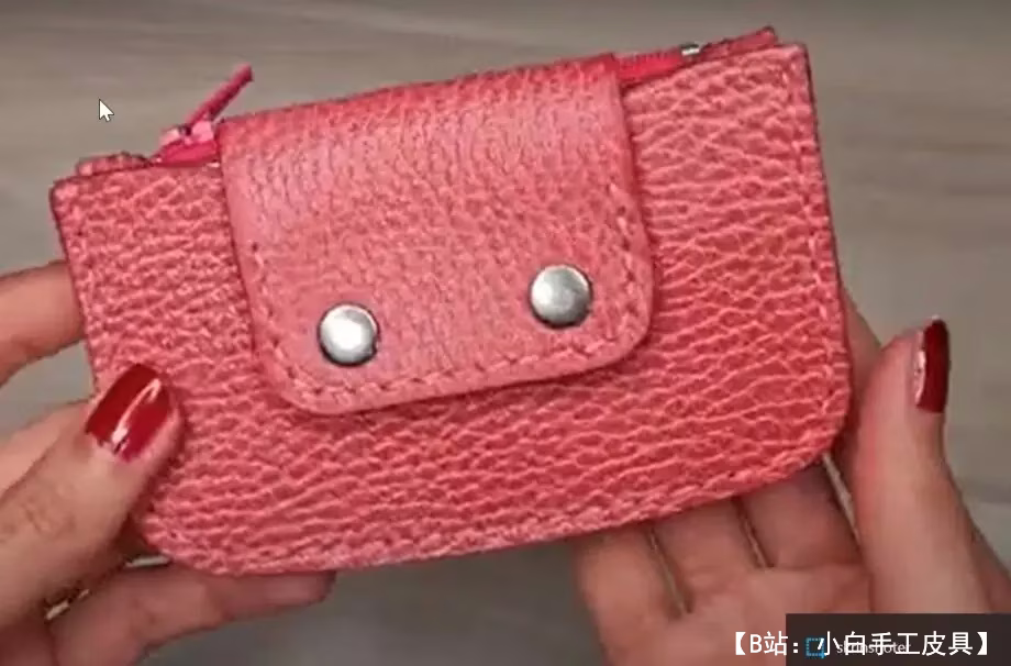 带硬币隔层的银行卡皮革钱包的图案 - 1