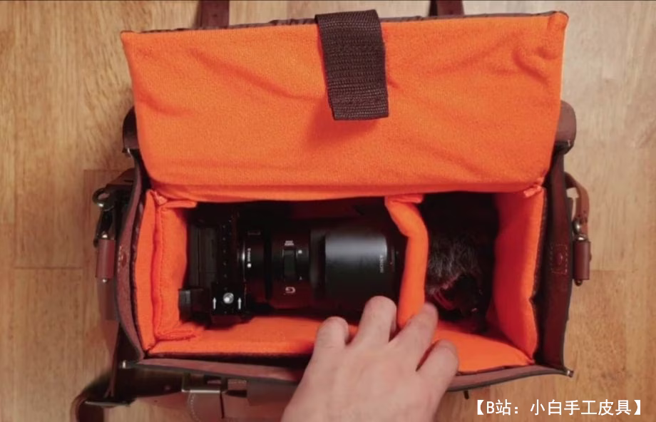 用于相机和镜头的皮革摄影师包的图案 - 2