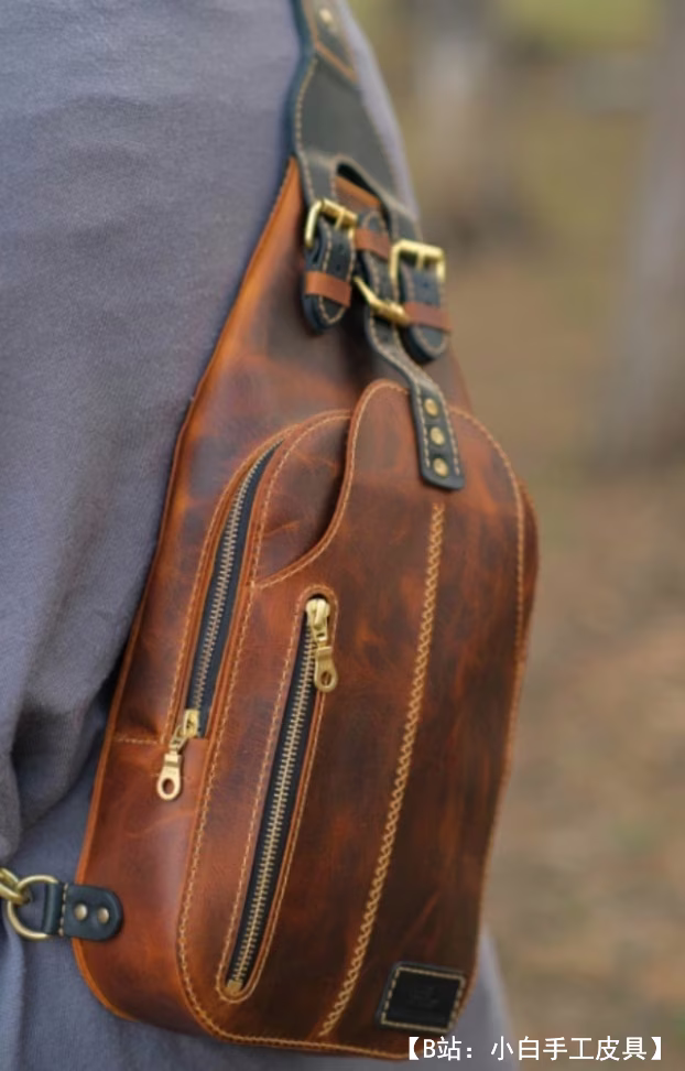 真皮单肩背包图案（SLING包） - 2