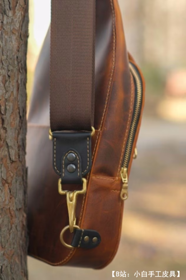 真皮单肩背包图案（SLING包） - 7