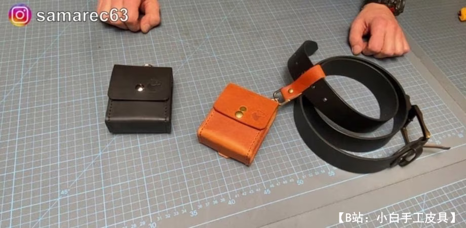 用于一包香烟或任何方形小玩意的皮革单肩包的图案 - 1