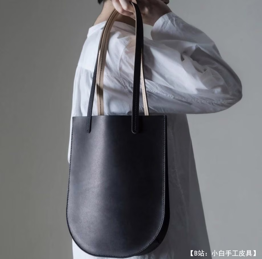 圆底不寻常皮革购物袋的图案 - 1