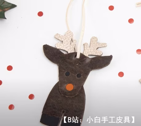 皮革制圣诞树玩具“鹿”的图案 - 1