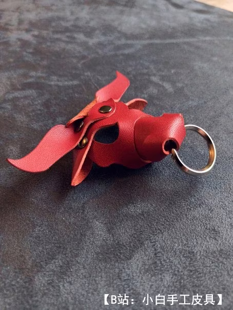 皮革公牛钥匙扣图案 - 1