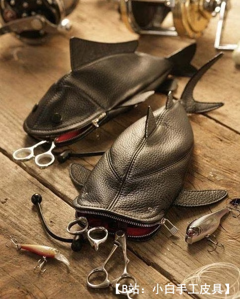 鲨鱼形状的铅笔盒图案 - 2