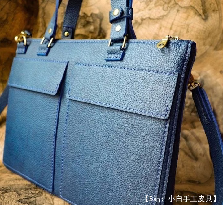 极简主义皮革文件斜挎包的图案 - 3