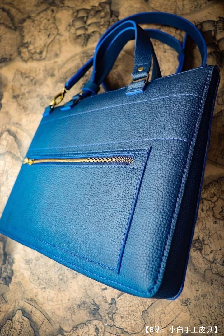 极简主义皮革文件斜挎包的图案 - 4