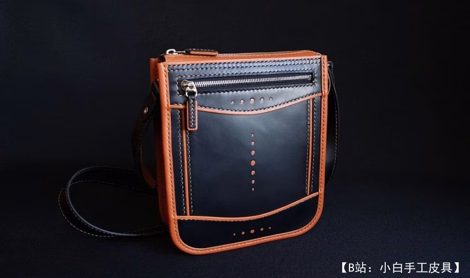 肩上斜挎皮革手提包的图案 - 1