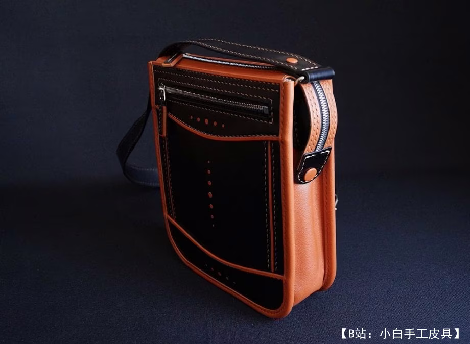 肩上斜挎皮革手提包的图案 - 3