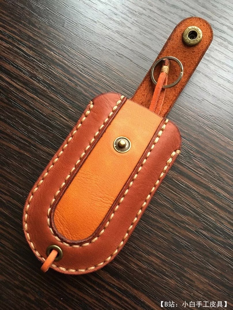 带按钮的皮革钥匙扣的图案 - 2