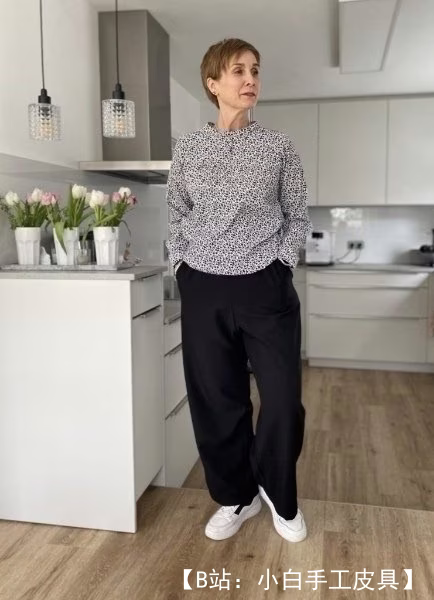 女式宽针织长裤图案，尺码 36-46 欧元 - 2