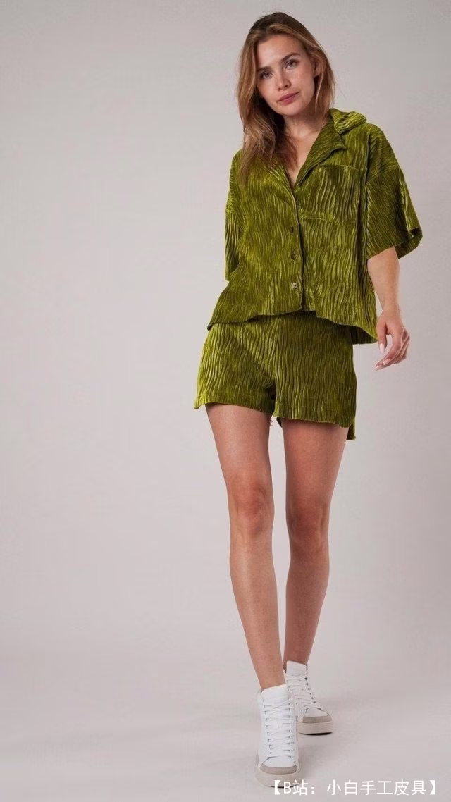 夏季女式短裤和衬衫图案，尺码 XXS-4XL - 3