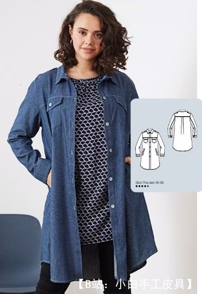 女式正装衬衫面料图案 46-56 欧洲 - 1