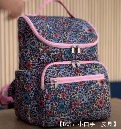 带织物翻盖的背包图案 - 2