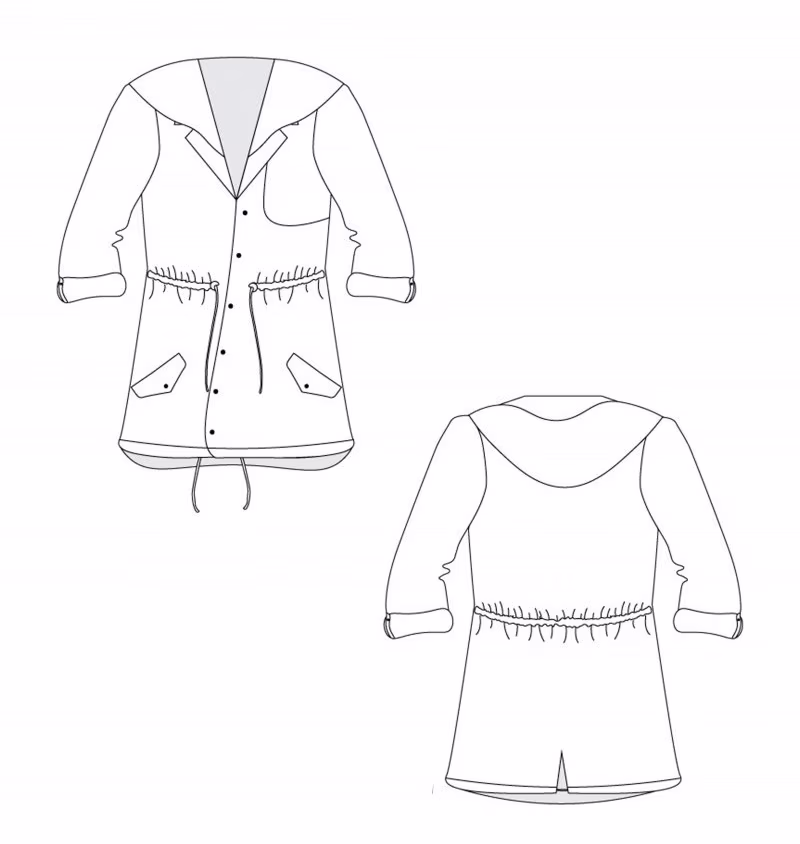 女式保暖派克大衣的图案 - 2