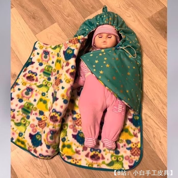 冬季散步用婴儿车的织物茧信封图案 - 3