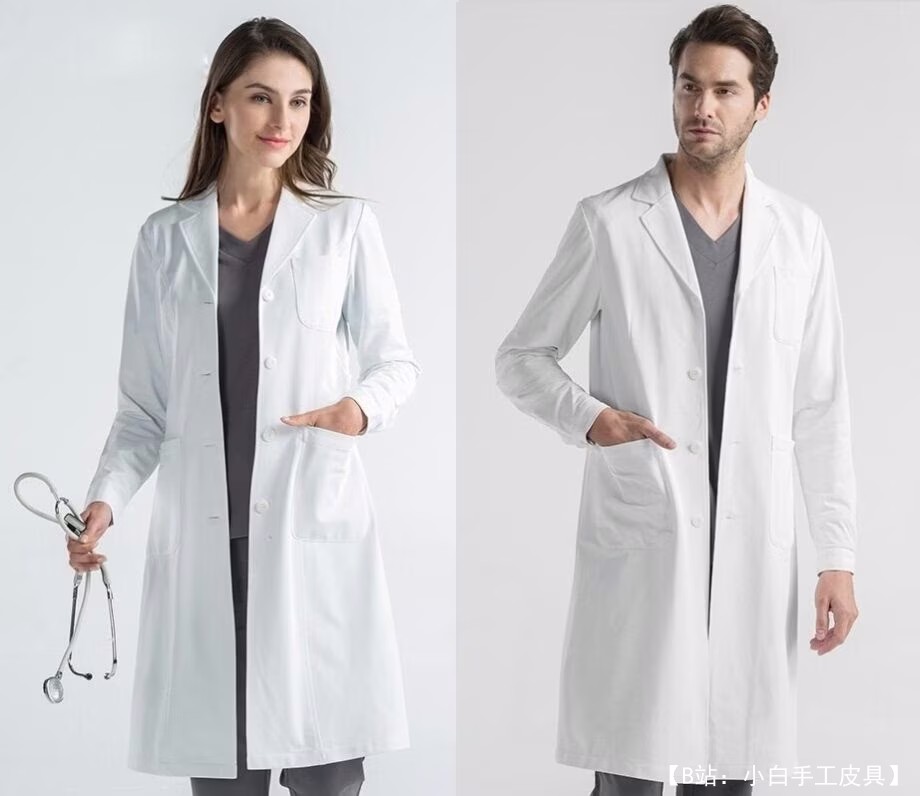 医务人员制服经典版的图案，长袍 - 1