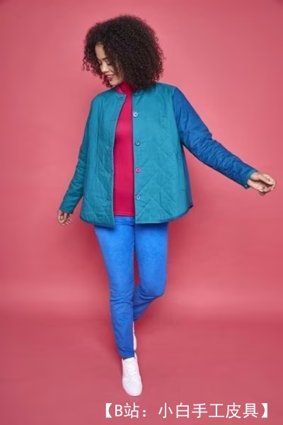 女式绗缝夹克、夹克图案 - 1