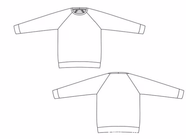 男士插肩袖针织运动衫图案 - 3