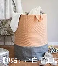 用于洗衣或玩具的织物家用篮的图案 - 1