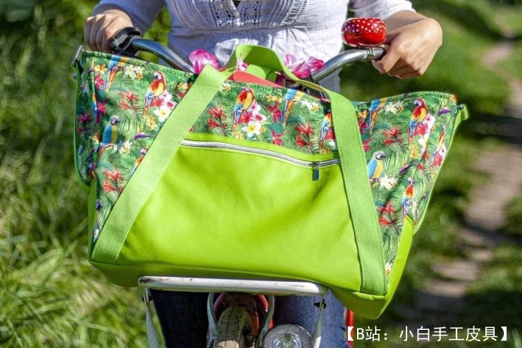 布料图案大号沙滩包/购物袋 - 3