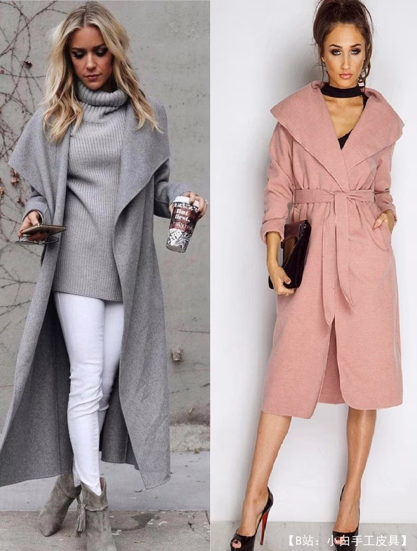 女式羊毛大衣的图案 - 1