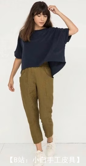 夏季浅色女裤图案尺码：00-28 US - 1