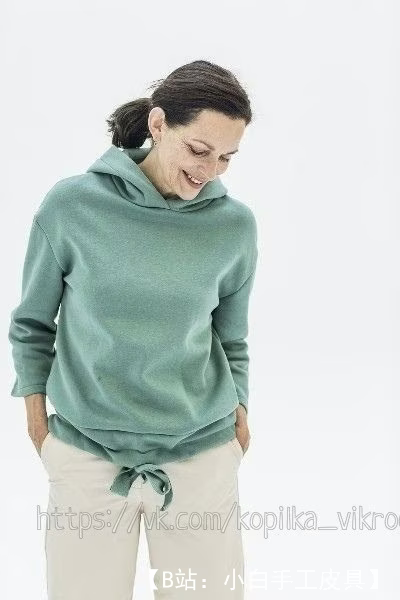 女式针织连帽衫图案，连帽衫尺寸：XS-XXXL - 1