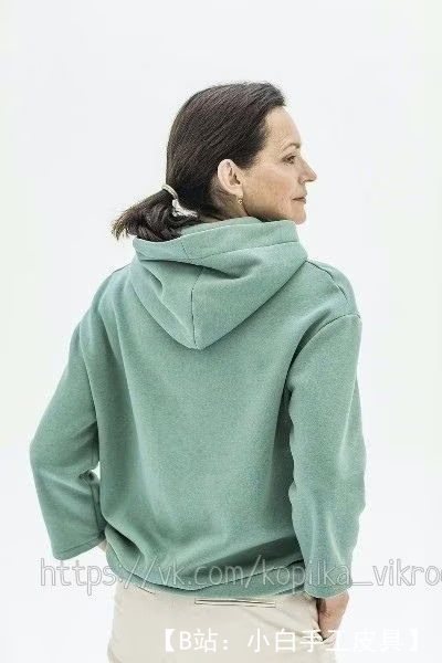 女式针织连帽衫图案，连帽衫尺寸：XS-XXXL - 3