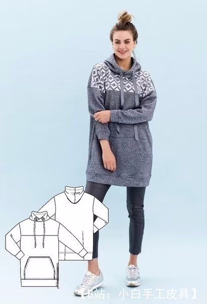 女式运动衫连衣裙图案 - 2