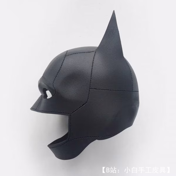 蝙蝠侠面具图案（覆盖整个头部） 蝙蝠侠面具由厚织物或生态皮革制成 - 3