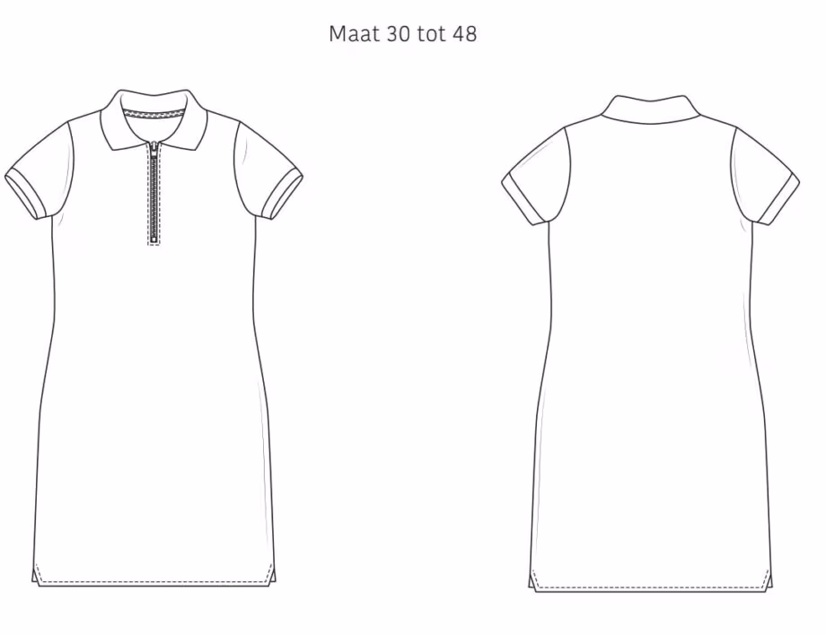 女式轻便运动 Polo 连衣裙图案 - 2