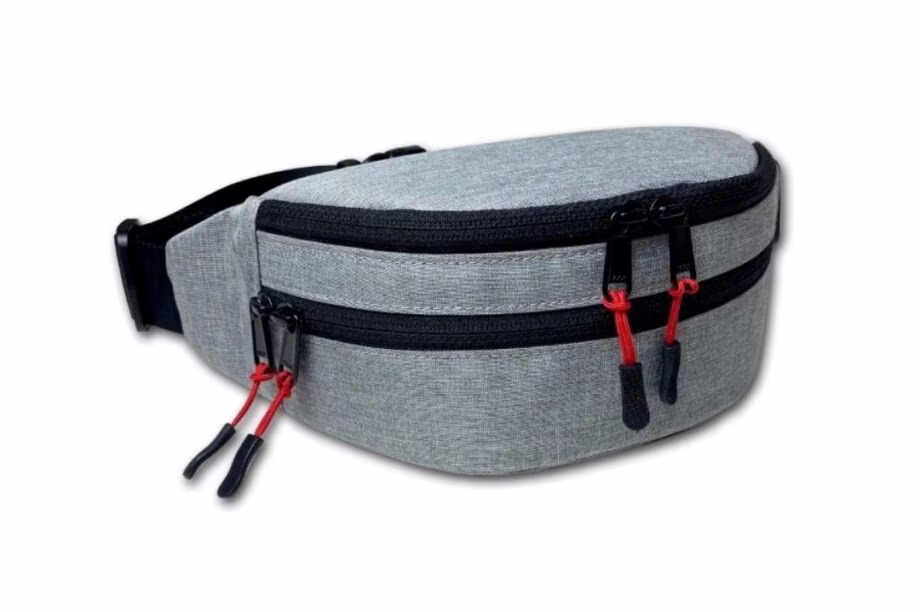 带两个拉链隔层的图案织物腰包 - 2