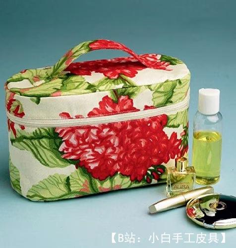 图案大号布艺拉链化妆包（女士洗漱包） - 1