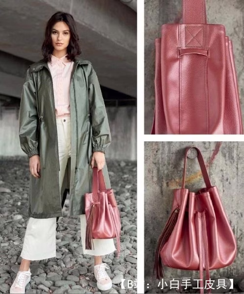 缝纫机用生态皮革或皮革制成的女式手提包“包”的图案 - 1