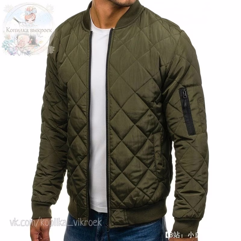 肘部有口袋的轻质面料男式飞行员夹克图案，尺码 44 至 66（俄罗斯） - 1