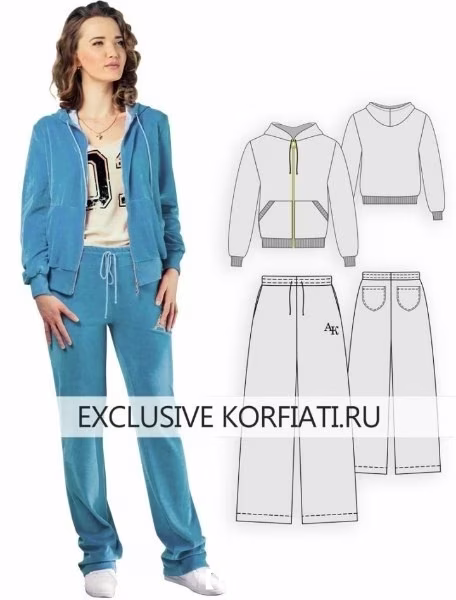 免费图案下载针织女式运动服尺码 42 - 50（俄罗斯） - 1