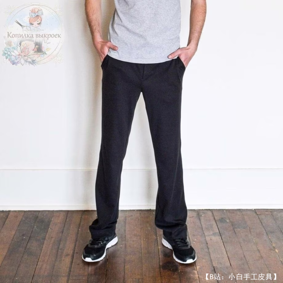 针织男士运动裤图案有 3 种选择：宽幅、直筒和锥形，尺码从 44 到 46 - 1