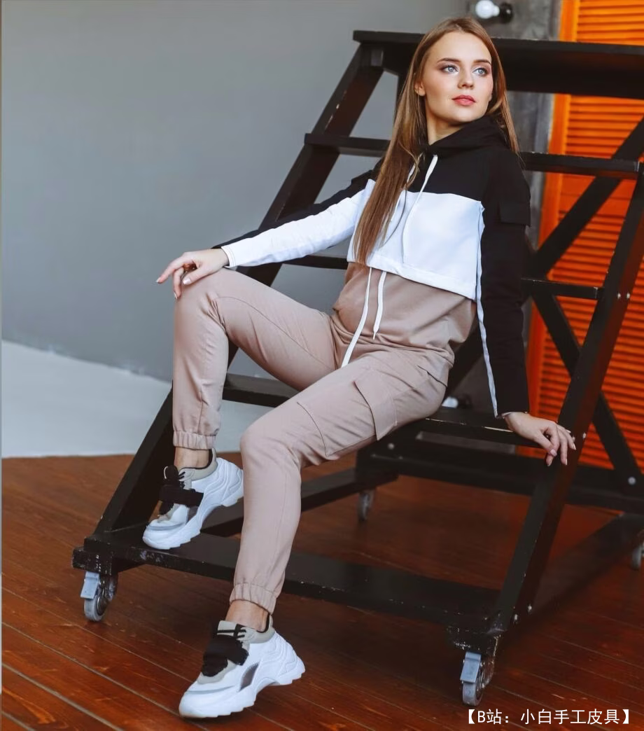 俄罗斯女式轻质针织工装裤尺码图案 - 1