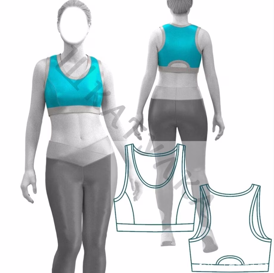 女式健身运动服图案（打底裤和上衣） - 2