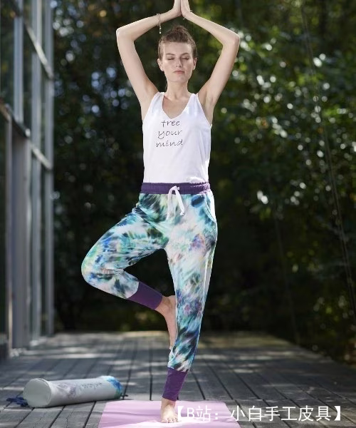 瑜伽或健身女式针织裤图案 - 1