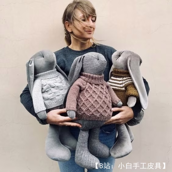 大型真人大小的毛绒玩具兔子图案 - 1