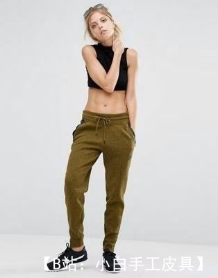 女式针织运动裤慢跑裤图案 - 1