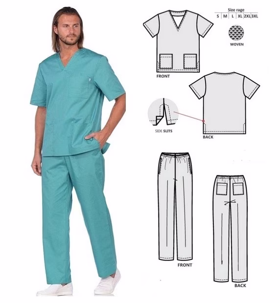 男式医疗服图案，尺码 S 至 3XL - 1