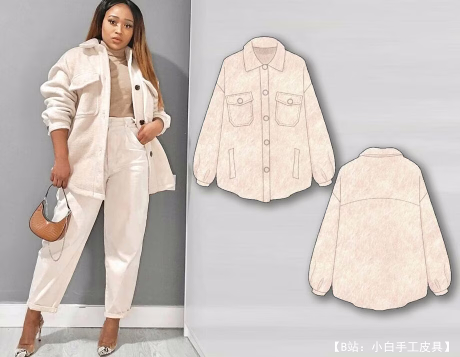 图案浅色春/秋季浅色外套衬衫尺码 0-32（美国） - 1