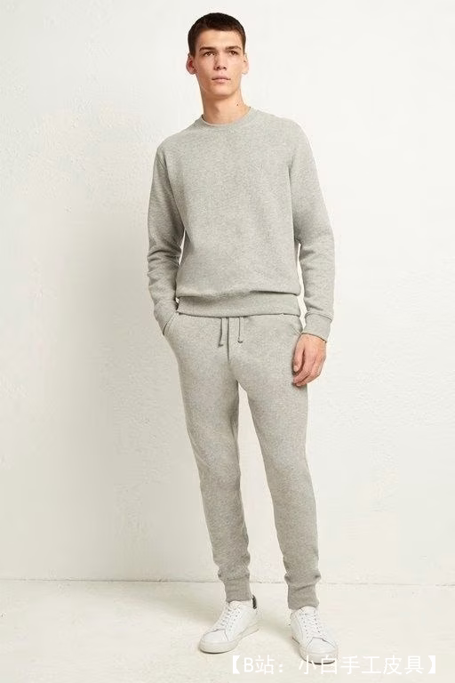 面料图案男式轻质运动衫（不带帽）所有尺码 - 1