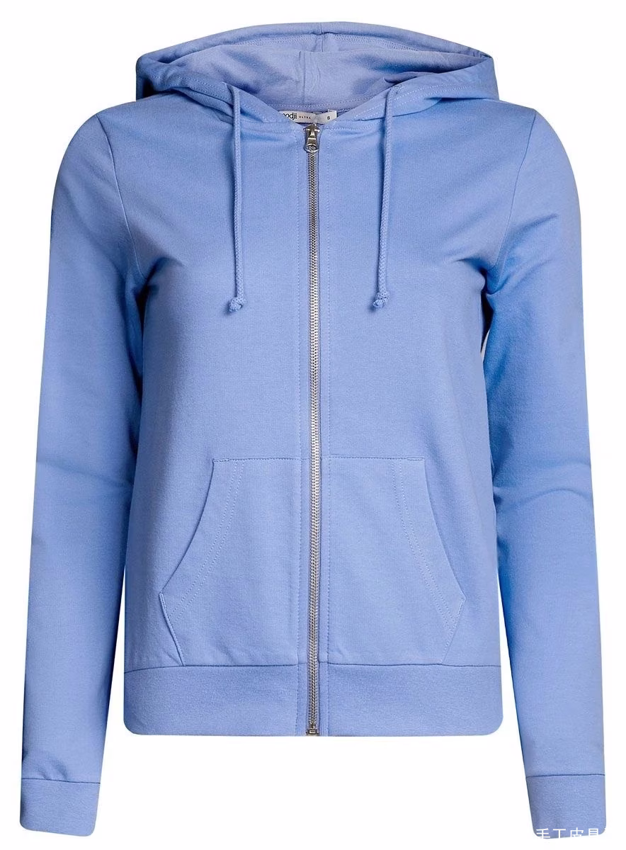 带拉链和兜帽的针织女式运动衫图案 - 1