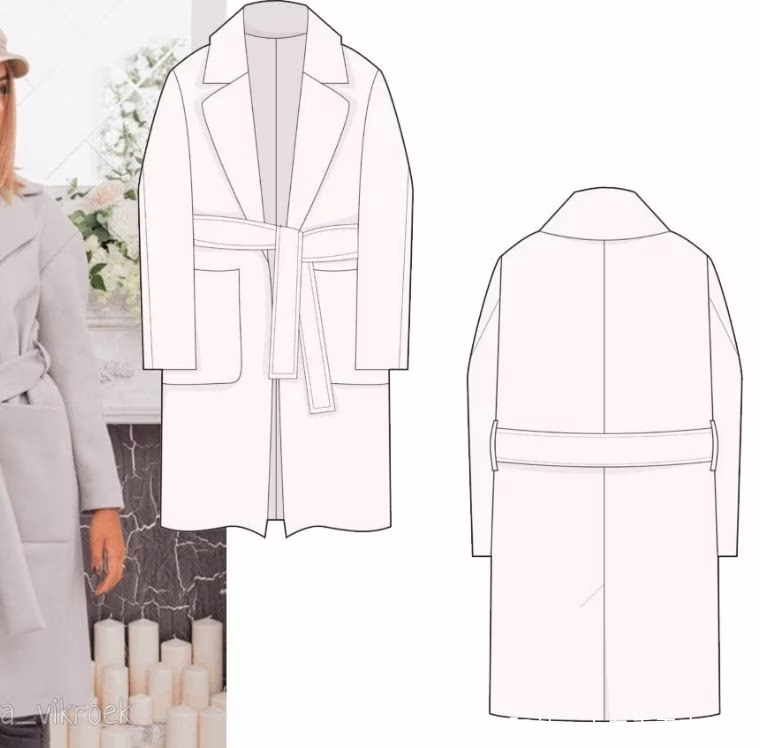 女式外套面料图案尺寸 32 - 56 - 1